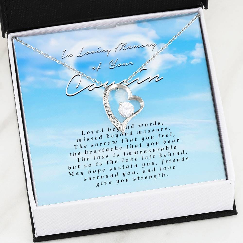 Forever Heart Necklace, Memorial Gift For Loss of Cousin