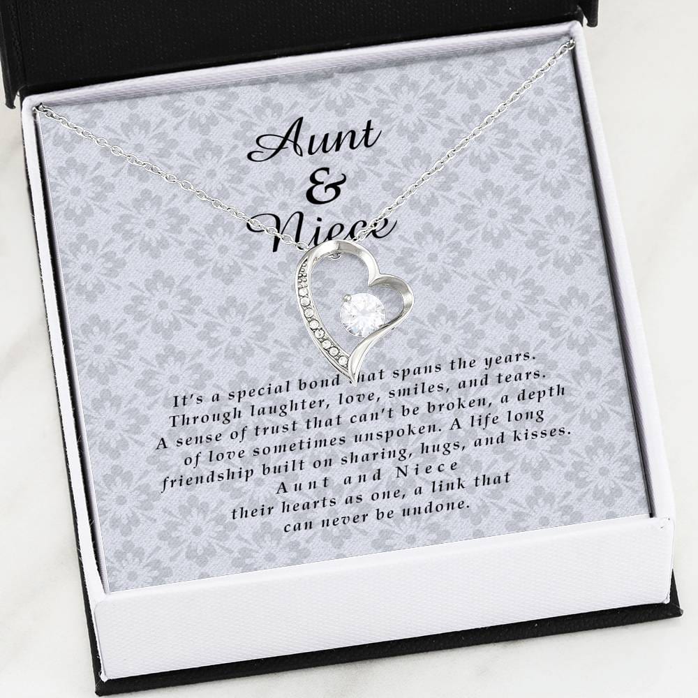 Aunt and Niece Jewelry Card, Forever Heart Necklace