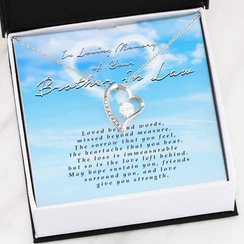 Forever Heart Necklace, Memorial Gift For Loss of Brother In Law