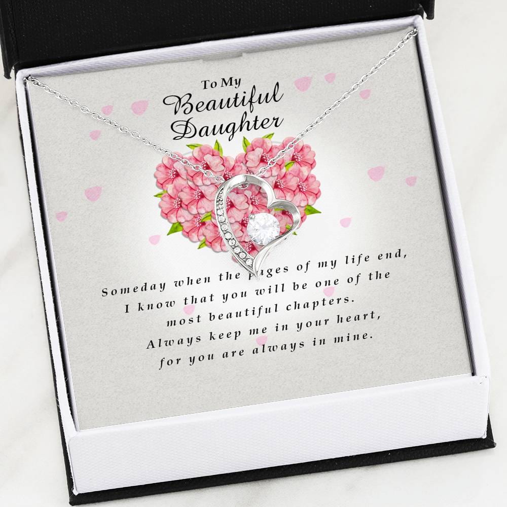 Forever Heart Necklace, To My Beautiful Daughter, Gift from Mom / Dad