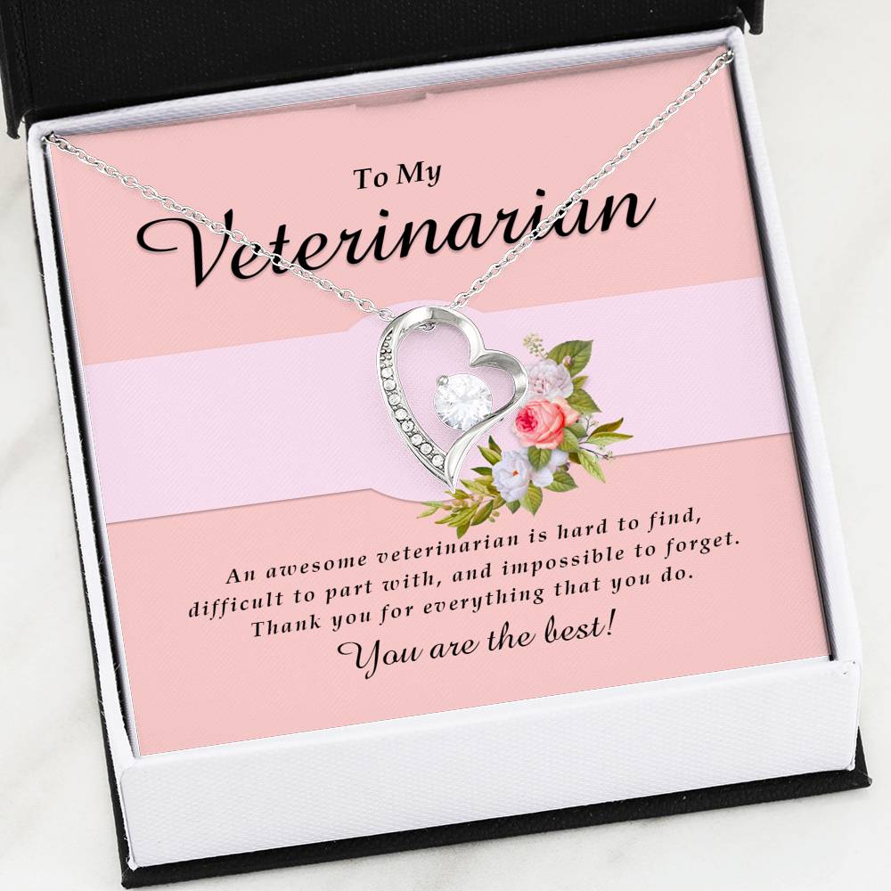 Forever Heart Necklace, Veterinarian Jewelry Card