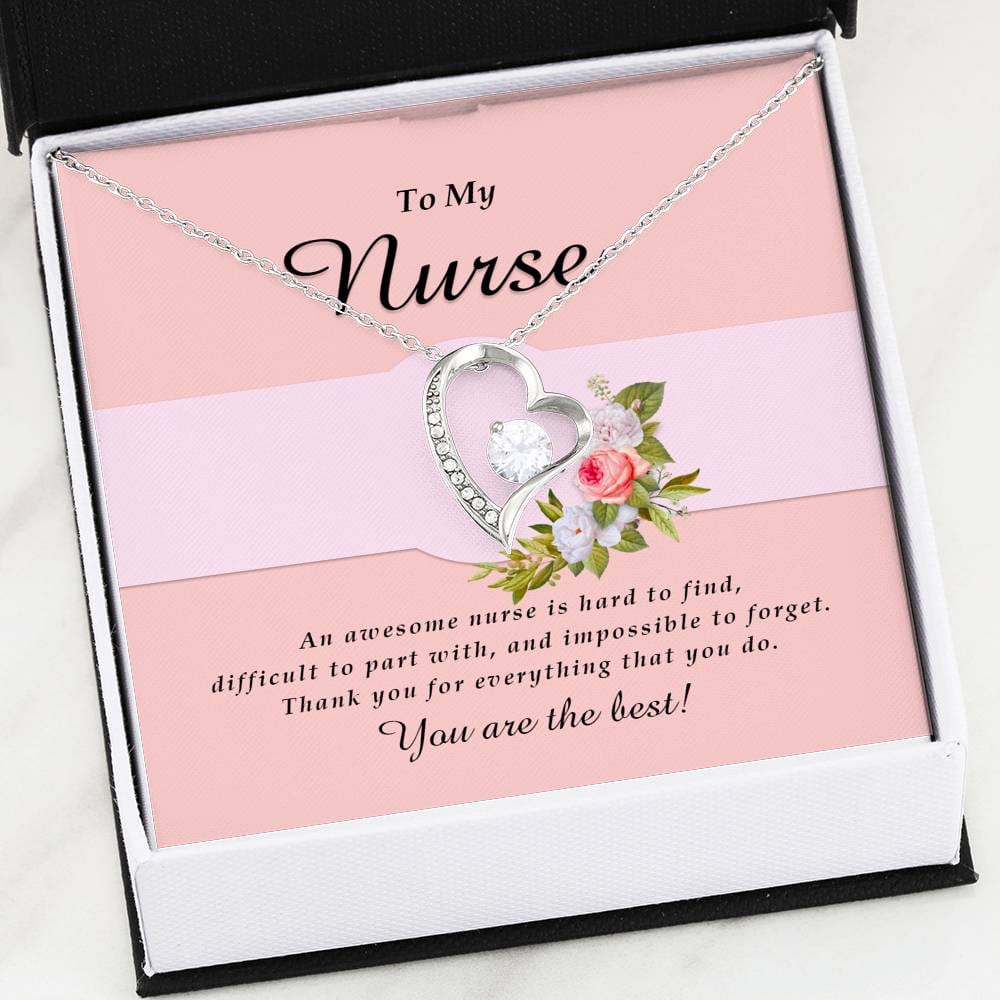 Forever Heart Necklace, Nurse Jewelry Card