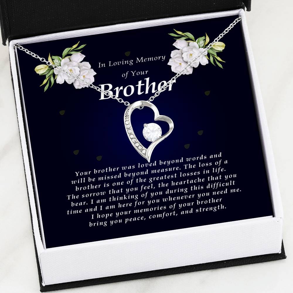 Forever Heart Necklace, Memorial Gift For Loss of Brother