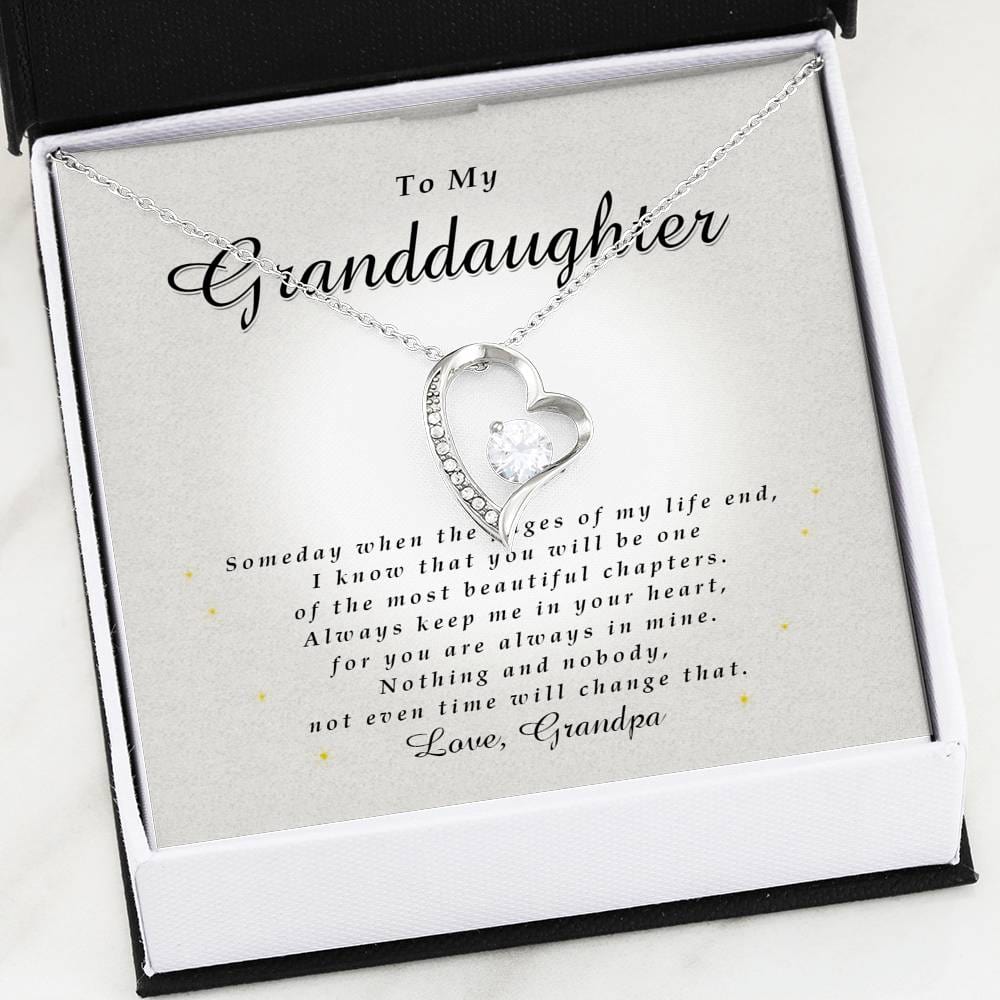 Forever Heart Necklace, Gift for Granddaughter from Grandpa