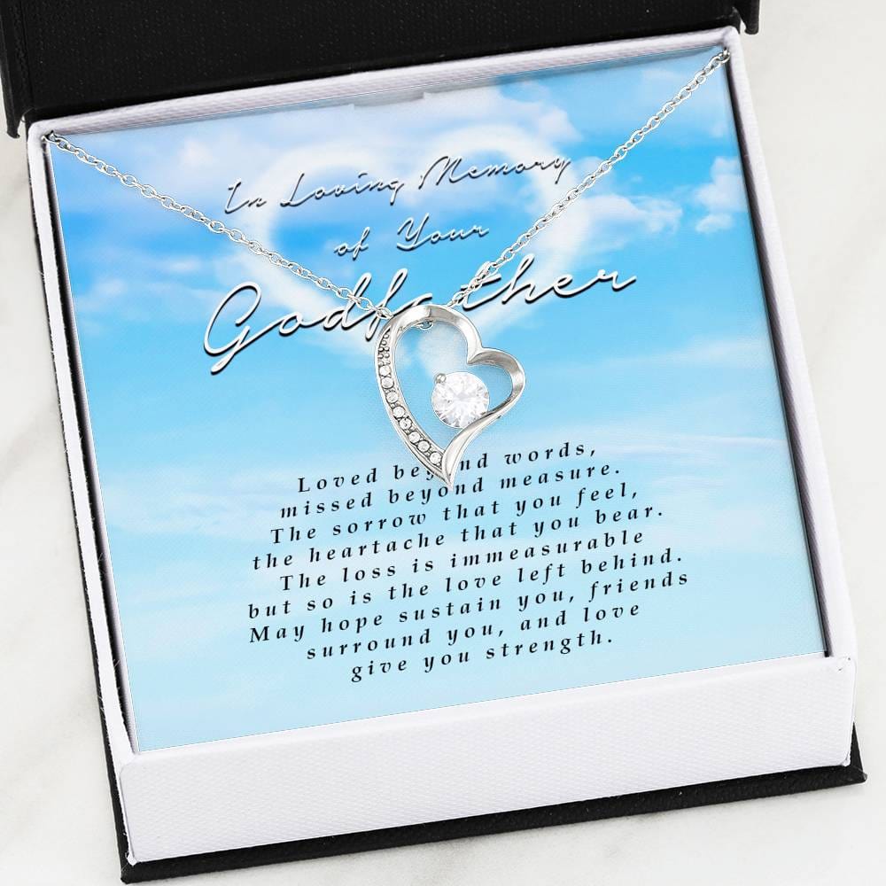 Forever Heart Necklace, Memorial Gift For Loss of Godfather