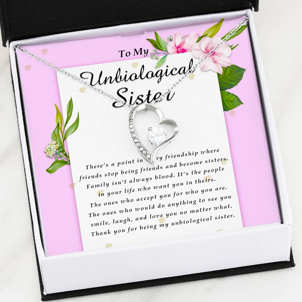 Forever Heart Necklace, To My Unbiological Sister