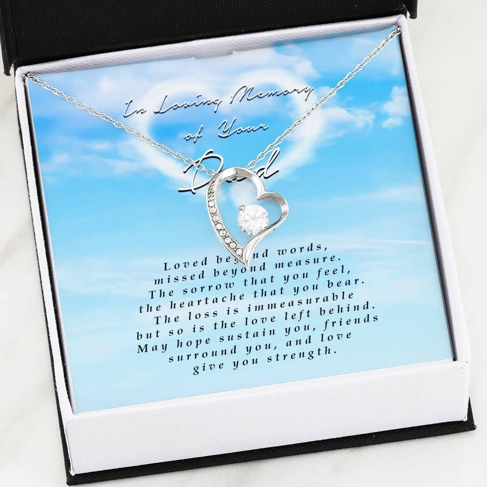 Forever Heart Necklace, Memorial Gift For Loss of Dad