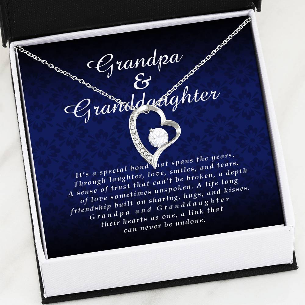 Forever Heart Necklace, Granddaughter Jewelry Card from Grandpa