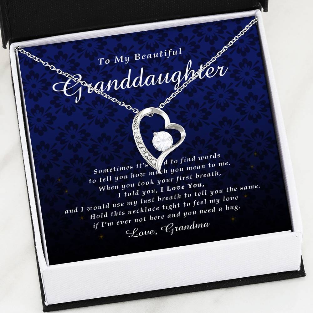 Forever Heart Necklace, To My Beautiful Granddaughter, With Love From Grandma