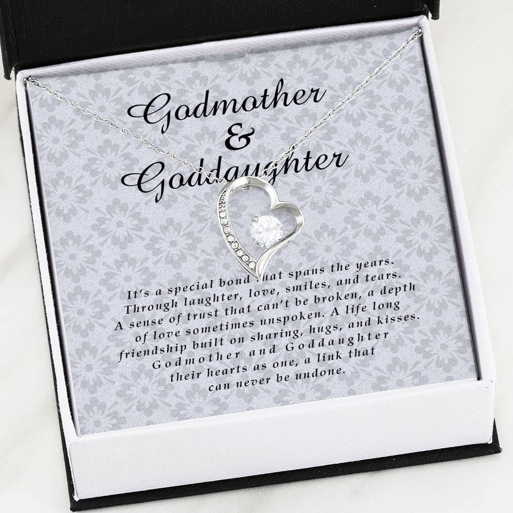 Godmother and Goddaughter Jewelry Card, Forever Heart Necklace