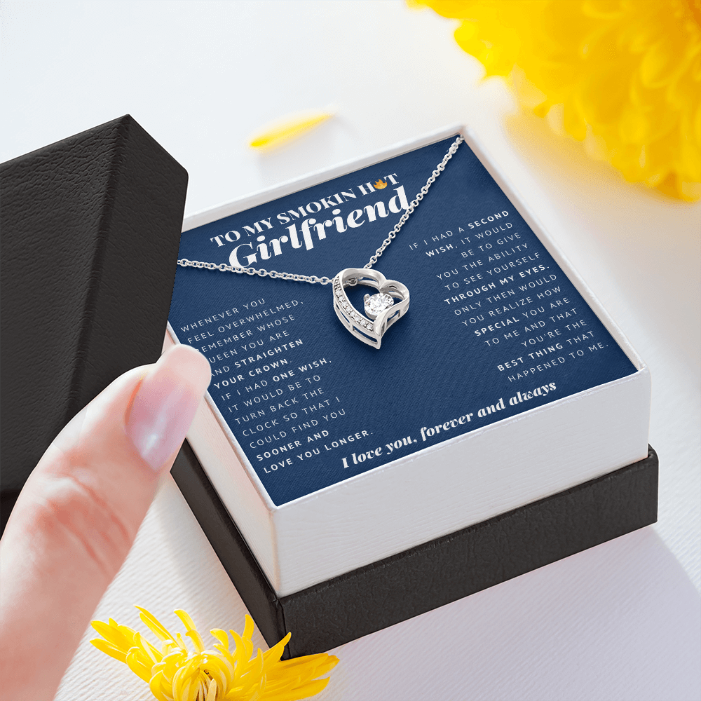 Forever Heart Necklace | To My Smokin Hot Girlfriend | Girlfriend Gift | Girlfriend Jewelry | Girlfriend Anniversary Gift | Christmas Gift Idea