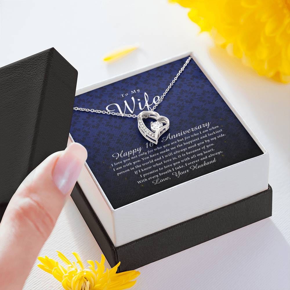 Forever Heart Necklace, Happy 16th Anniversary