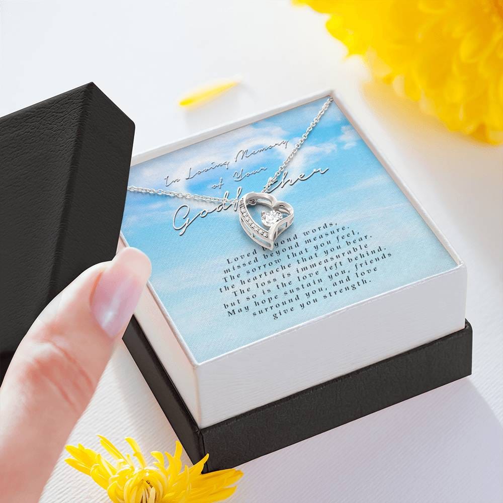 Forever Heart Necklace, Memorial Gift For Loss of Godfather