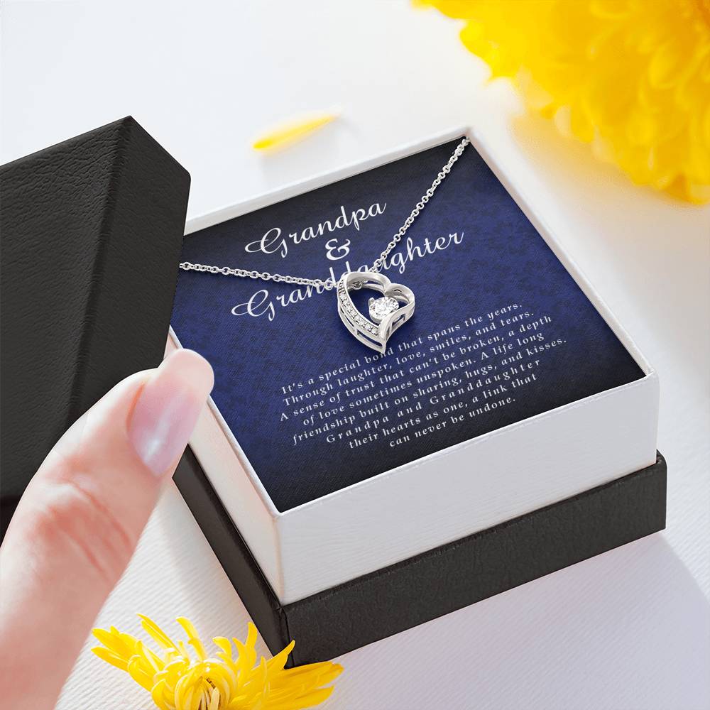 Forever Heart Necklace, Granddaughter Jewelry Card from Grandpa