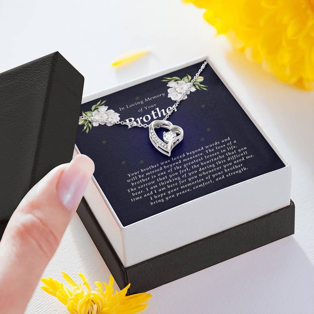 Forever Heart Necklace, Memorial Gift For Loss of Brother