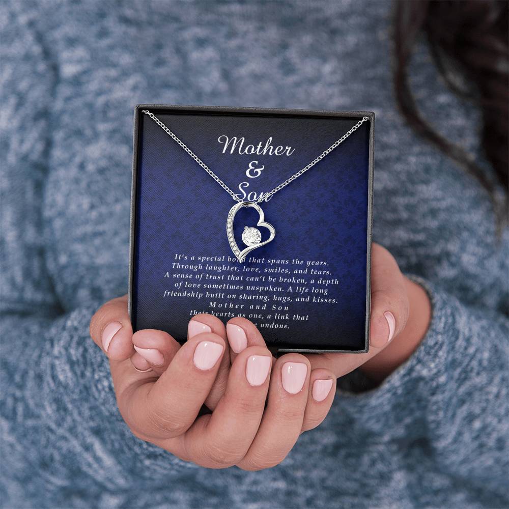Forever Heart Necklace, Mother Jewelry Card from Son