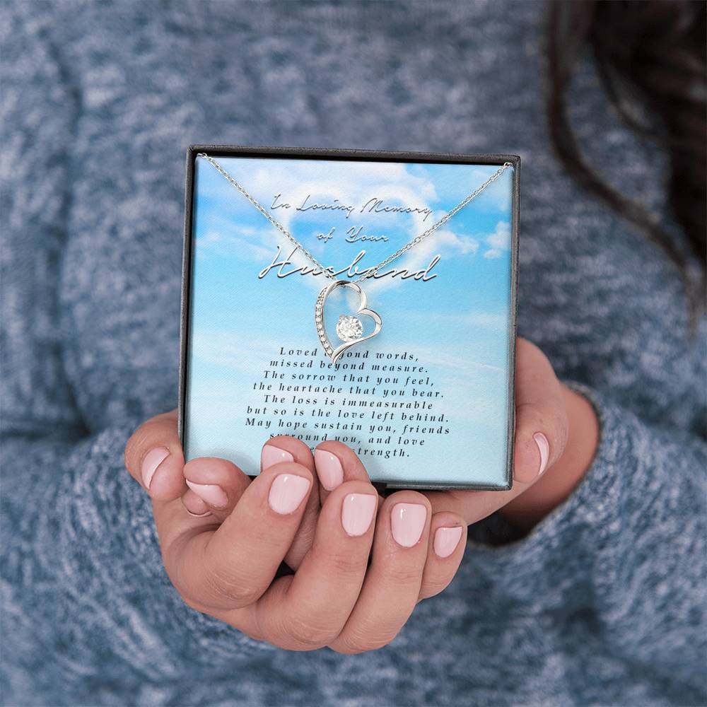 Forever Heart Necklace, Memorial Gift For Loss of Husband