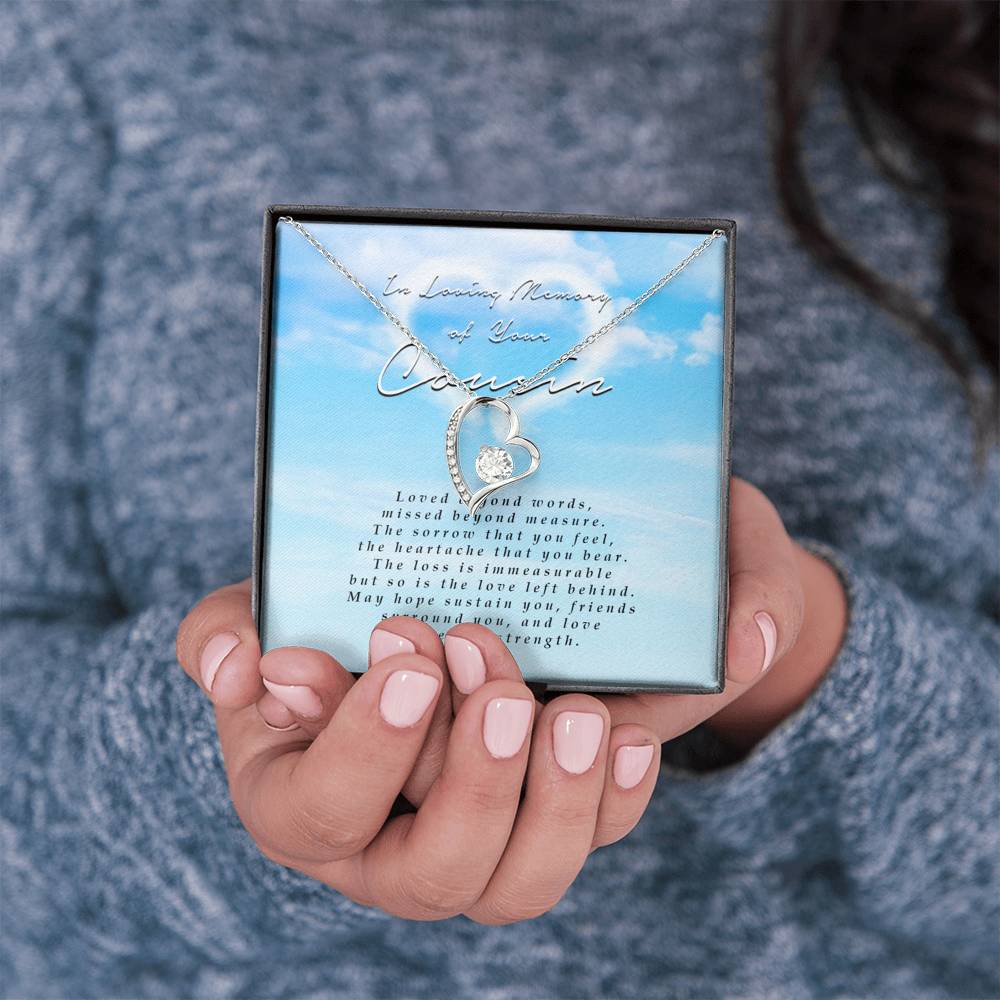 Forever Heart Necklace, Memorial Gift For Loss of Cousin