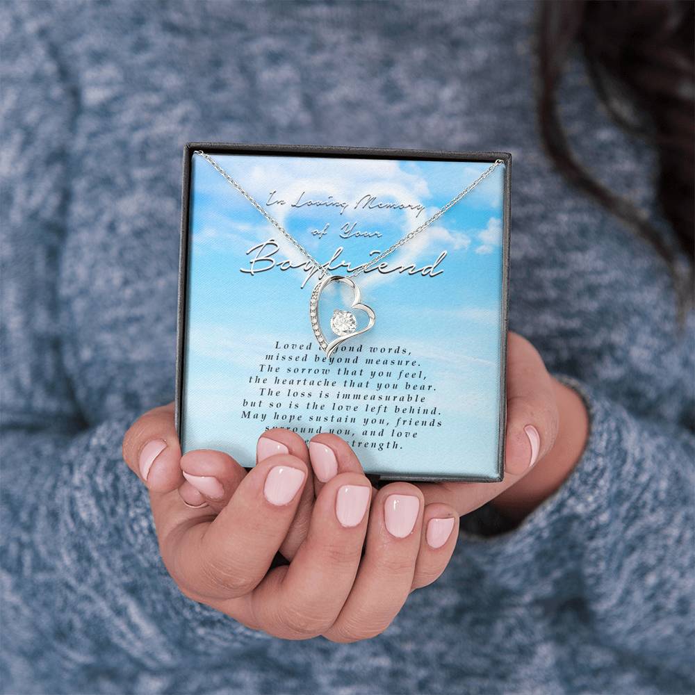 Forever Heart Necklace, Memorial Gift For Loss of Boyfriend