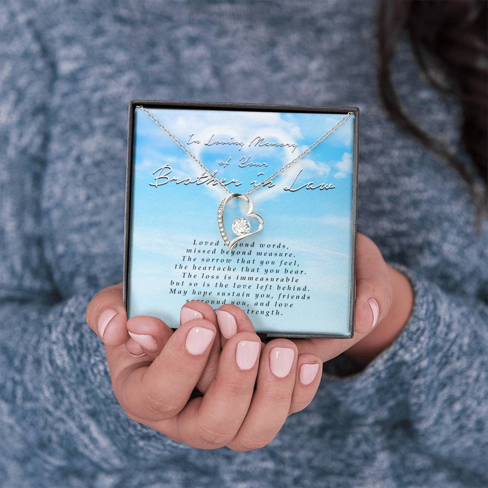 Forever Heart Necklace, Memorial Gift For Loss of Brother In Law