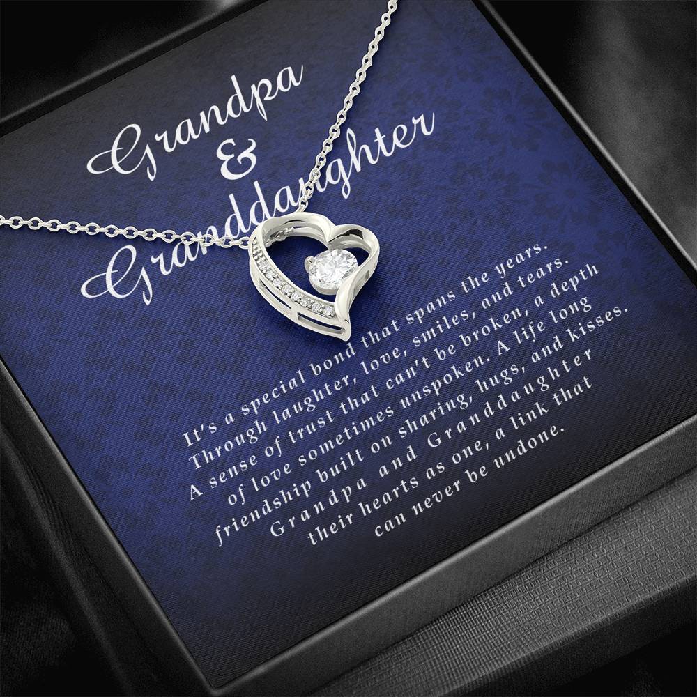 Forever Heart Necklace, Granddaughter Jewelry Card from Grandpa