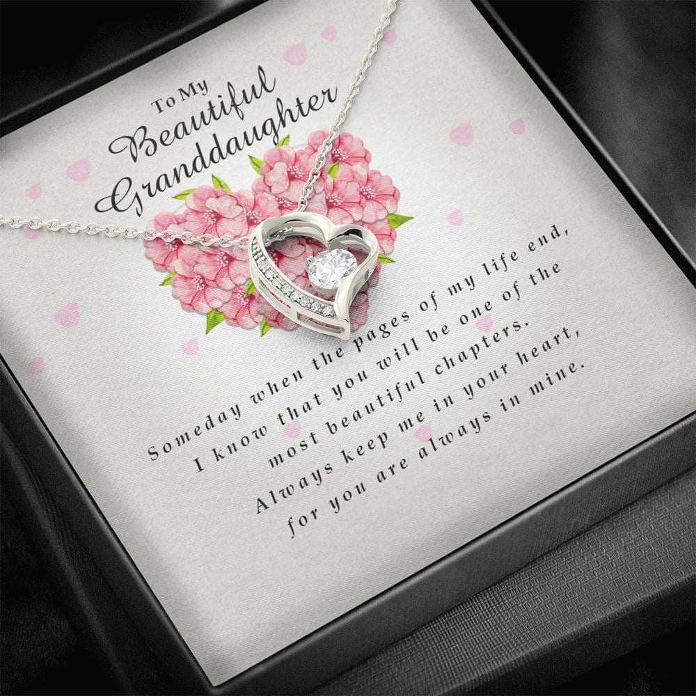 Forever Heart Necklace, To My Beautiful Granddaughter, Gift from Grandma / Grandpa
