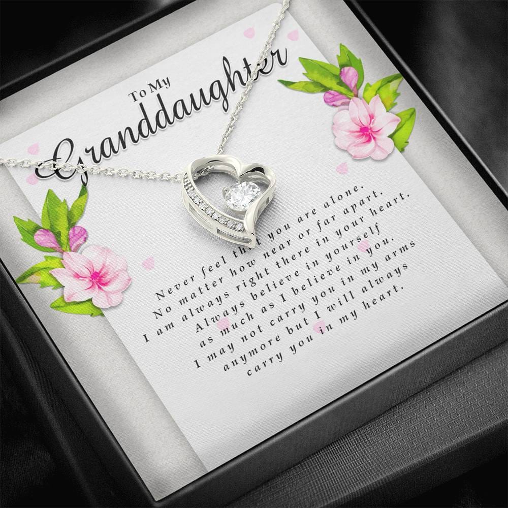 Forever Heart Necklace, Granddaughter Gift from Grandpa / Grandma