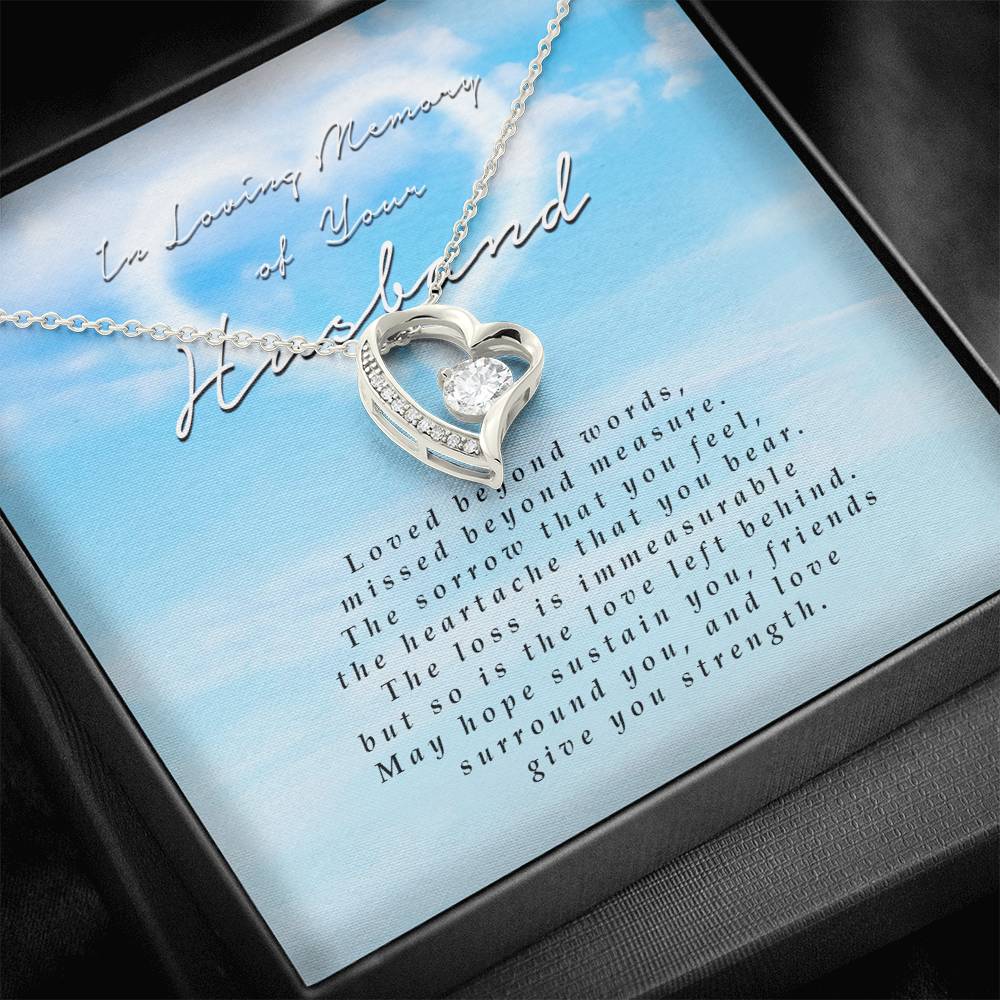 Forever Heart Necklace, Memorial Gift For Loss of Husband