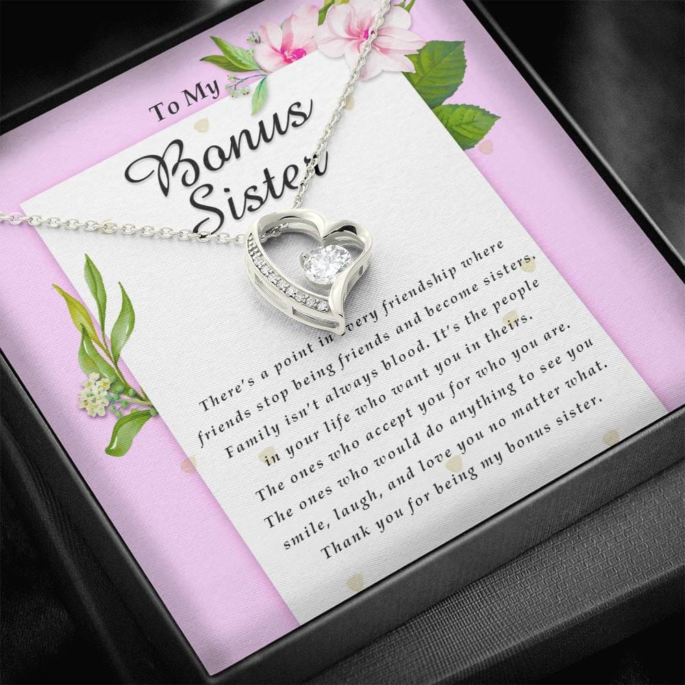 Forever Heart Necklace, To My Bonus Sister