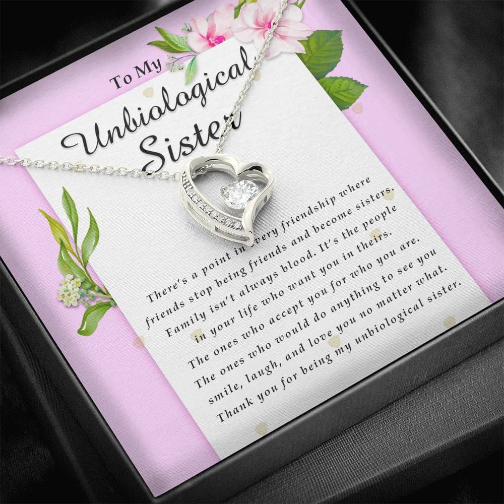 Forever Heart Necklace, To My Unbiological Sister