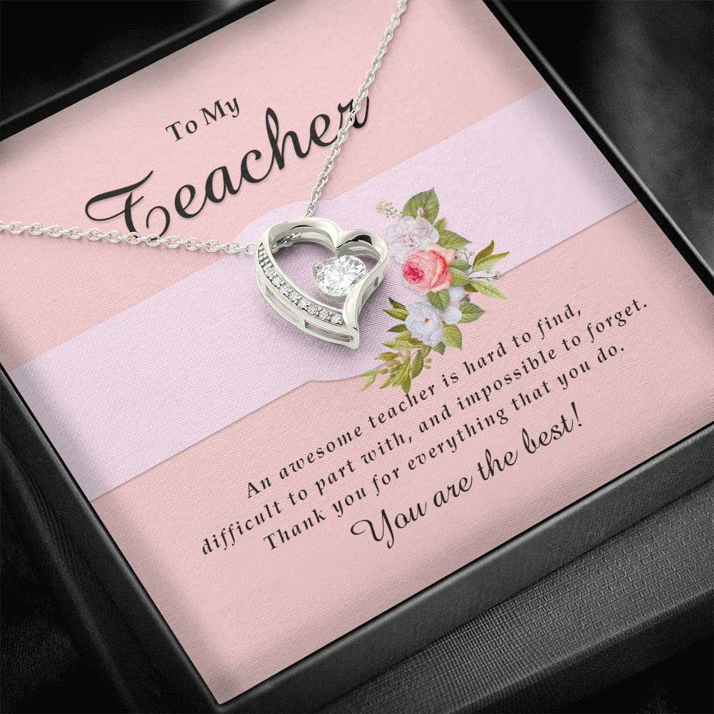 Forever Heart Necklace, Teacher Jewelry Card