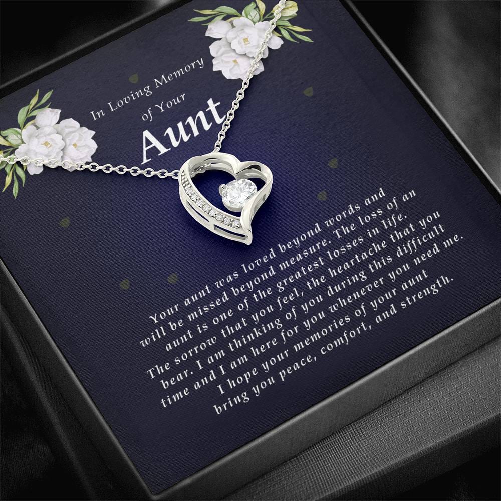 Forever Heart Necklace, Memorial Gift For Loss of Aunt