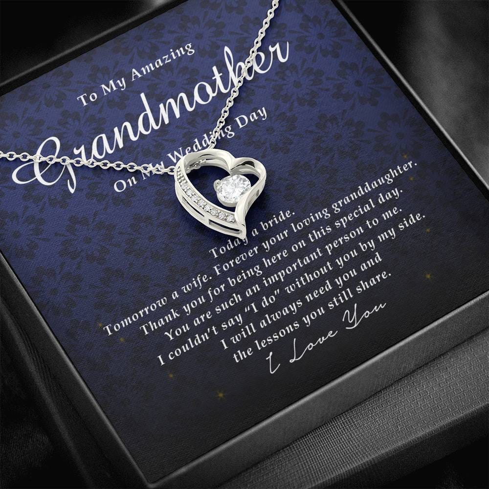 Forever Heart Necklace, To My Grandmother on My Wedding Day, Gift from Bride, Wedding Gift from Granddaughter