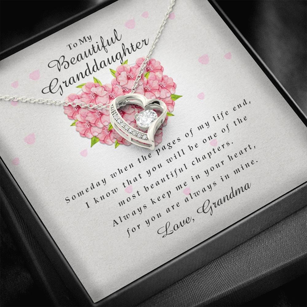 Forever Heart Necklace, To My Beautiful Granddaughter, Gift from Grandma