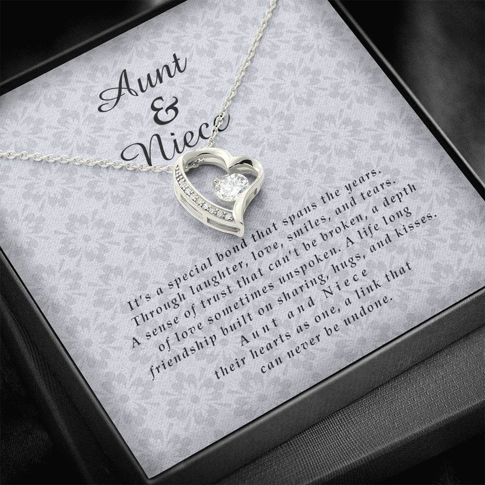 Aunt and Niece Jewelry Card, Forever Heart Necklace