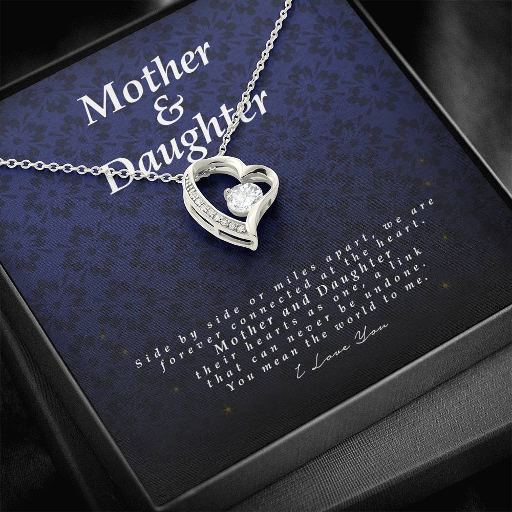 Mother and Daughter Gift, Forever Heart Necklace