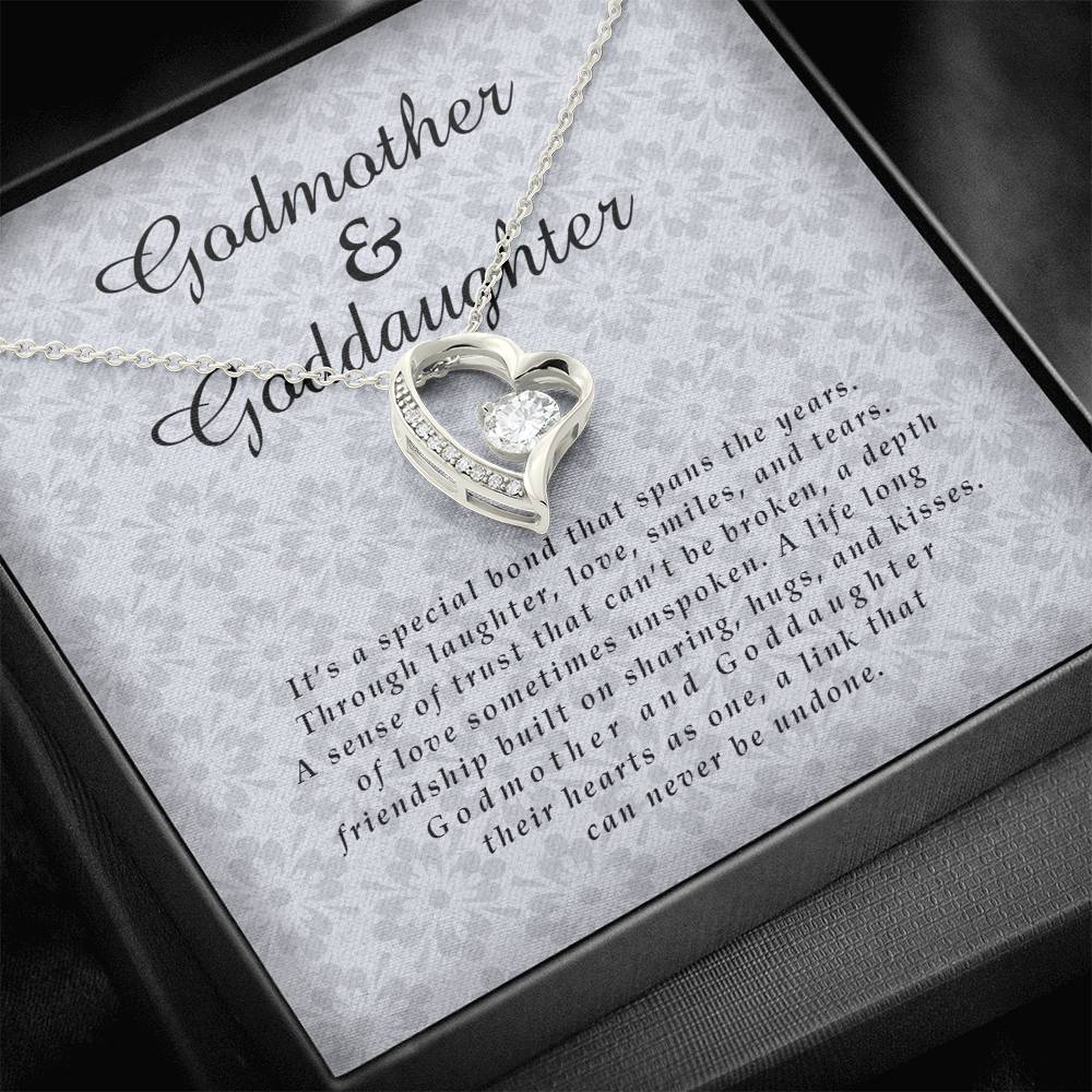 Godmother and Goddaughter Jewelry Card, Forever Heart Necklace