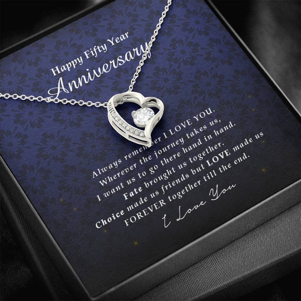Forever Heart Necklace, Fifty Year Anniversary Gift