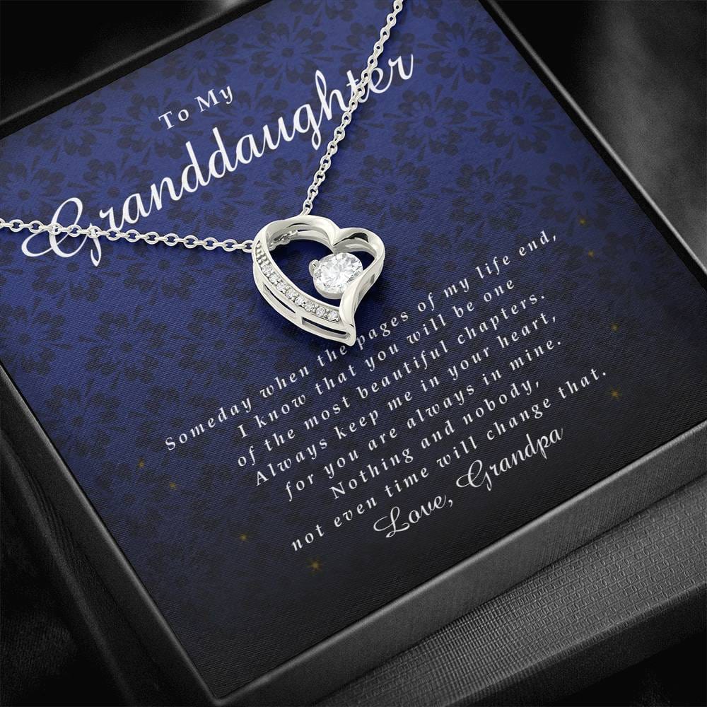Forever Heart Necklace, Gift for Granddaughter from Grandpa