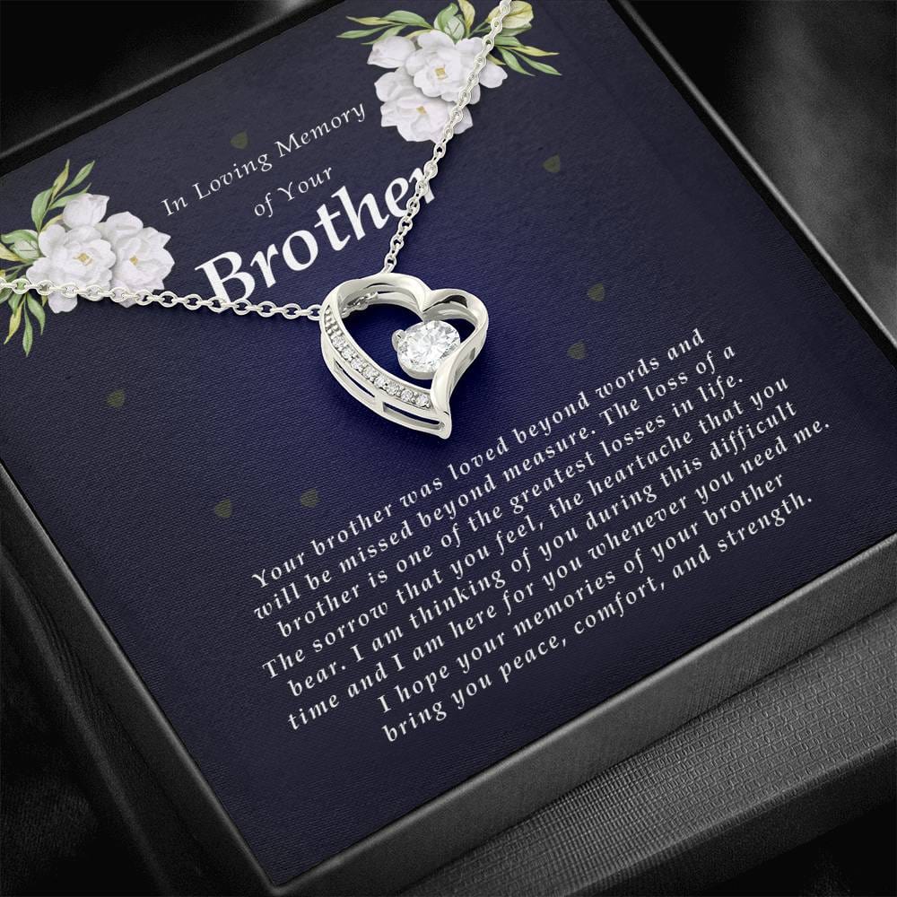 Forever Heart Necklace, Memorial Gift For Loss of Brother