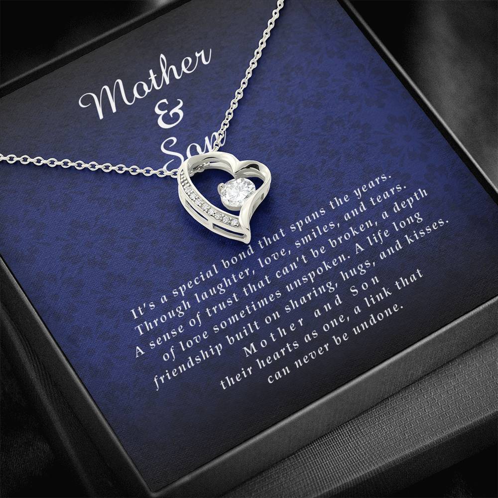 Forever Heart Necklace, Mother Jewelry Card from Son
