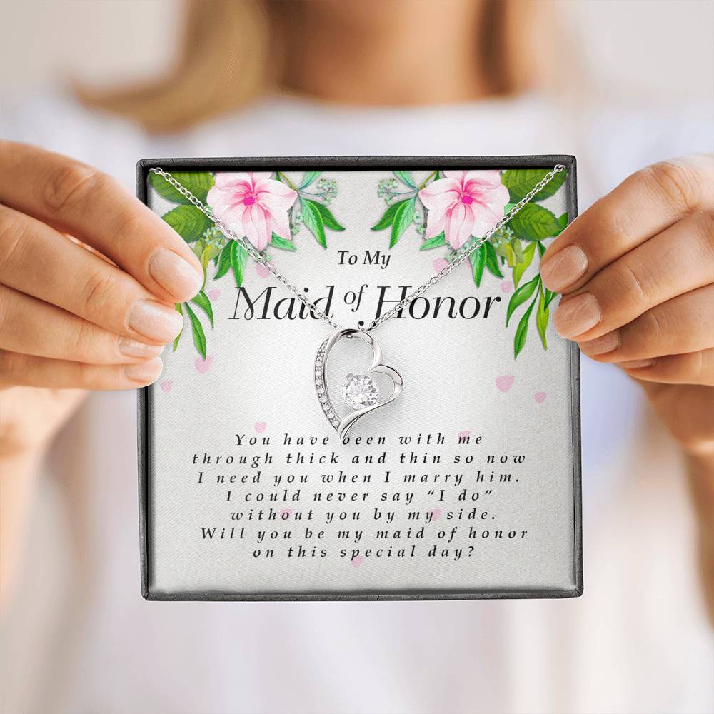 Forever Heart Necklace, To My Maid of Honor