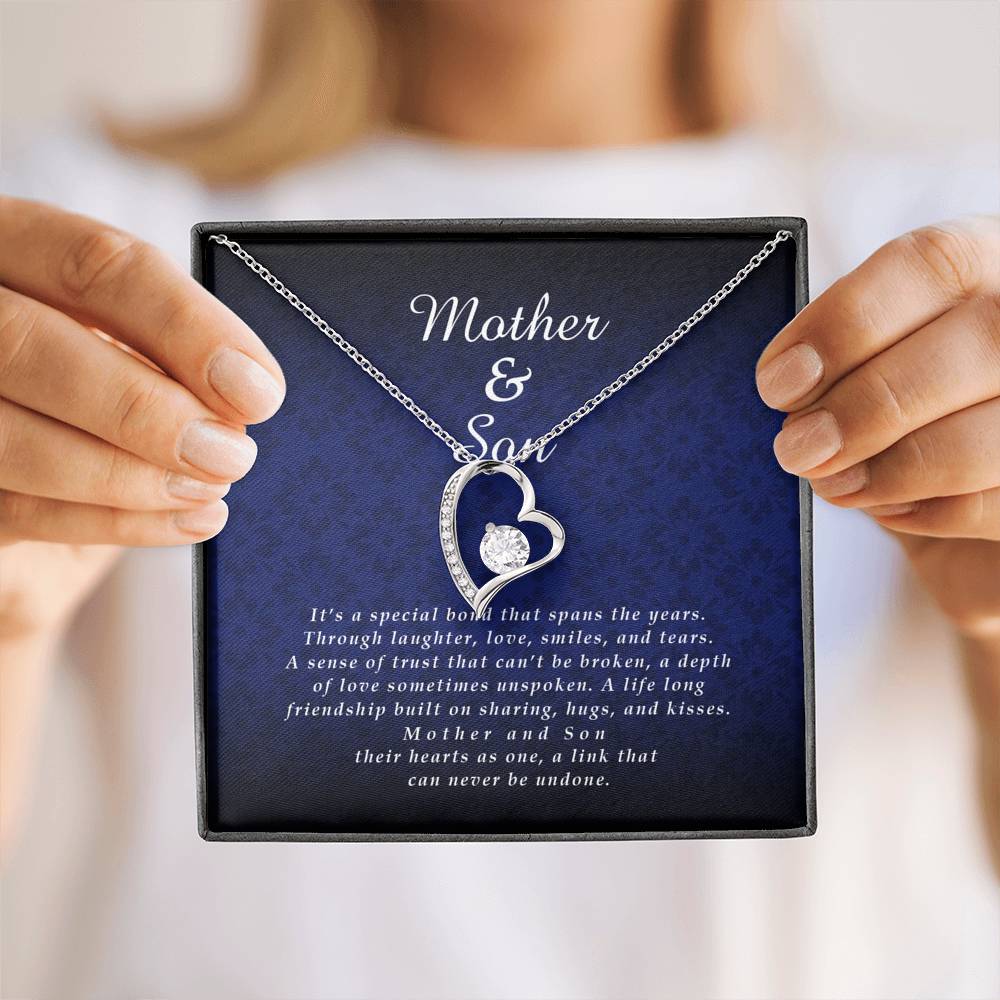 Forever Heart Necklace, Mother Jewelry Card from Son