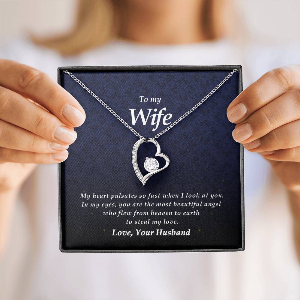 Best Wife Gift from Husband, Forever Heart Necklace