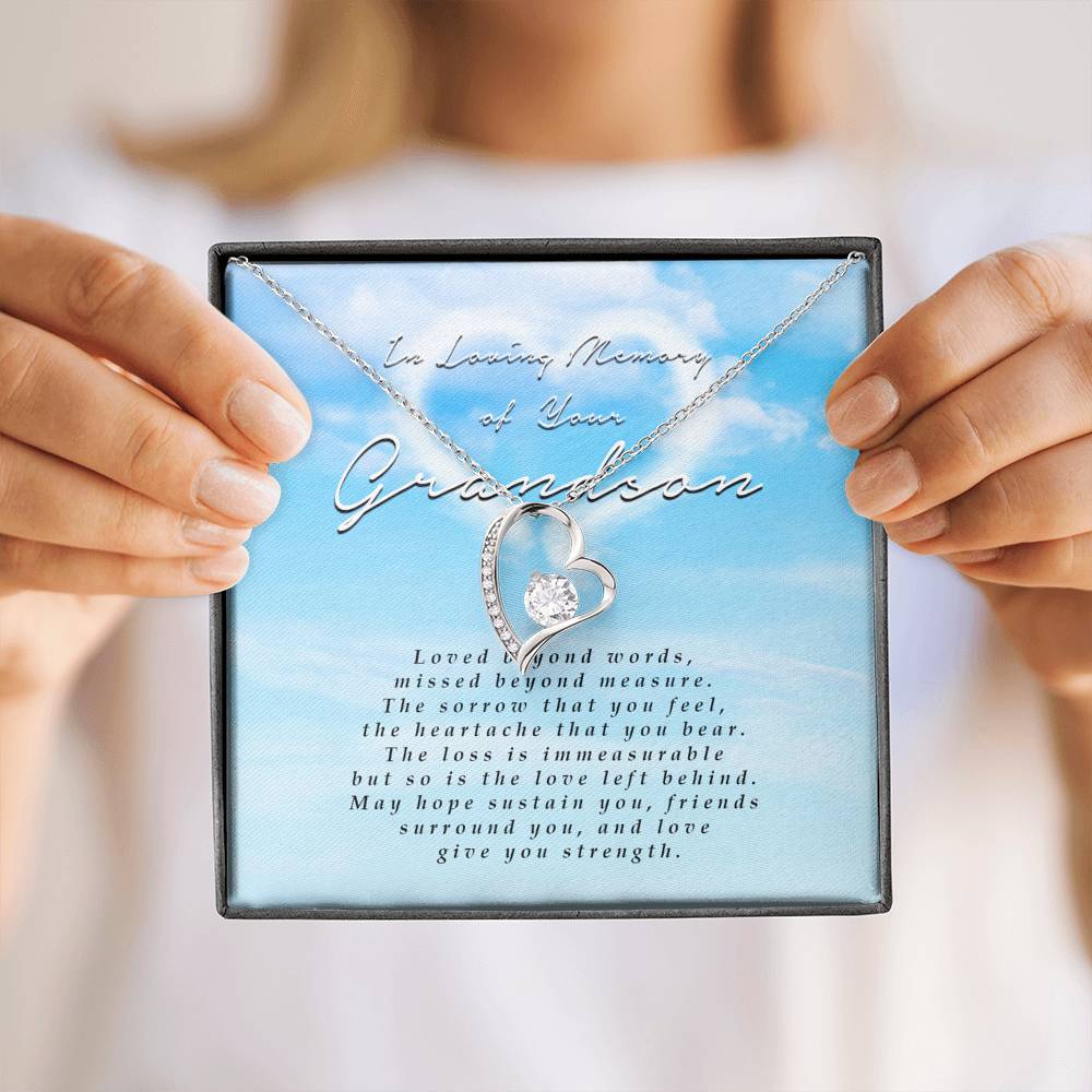 Forever Heart Necklace, Memorial Gift For Loss of Grandson
