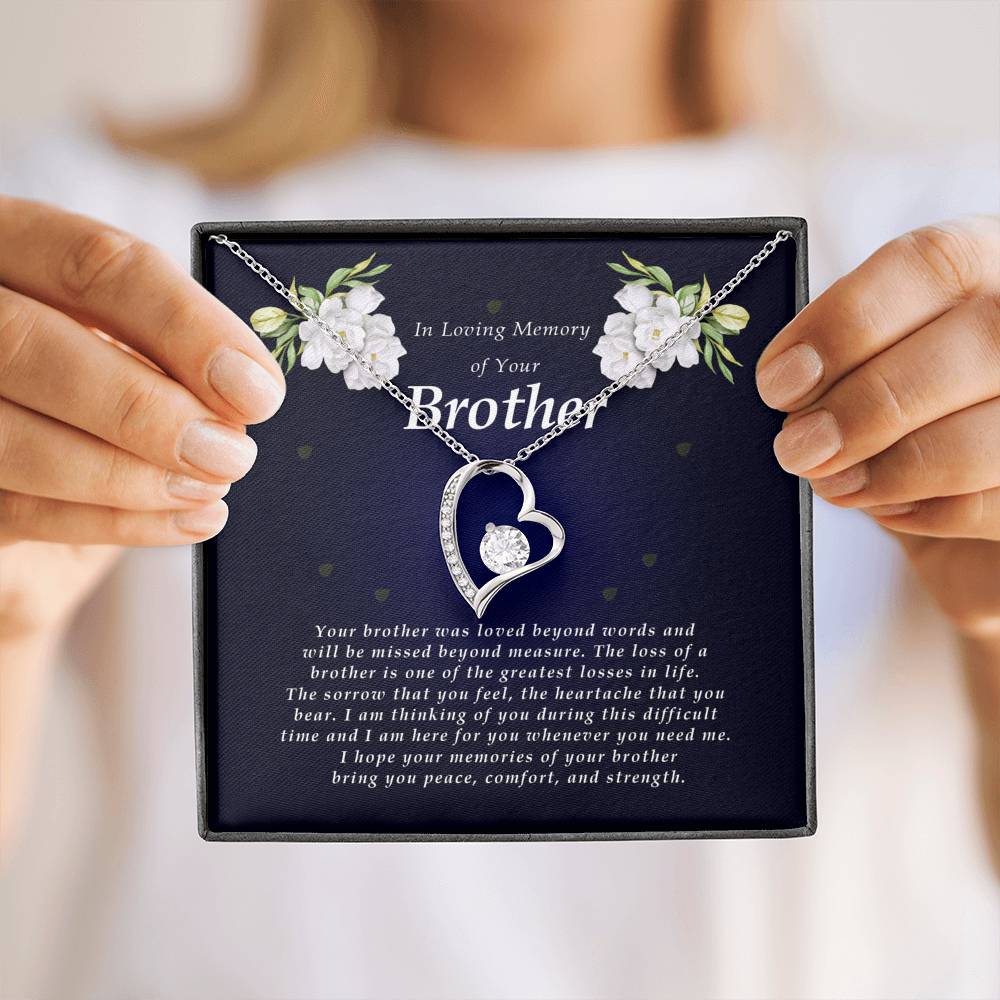Forever Heart Necklace, Memorial Gift For Loss of Brother
