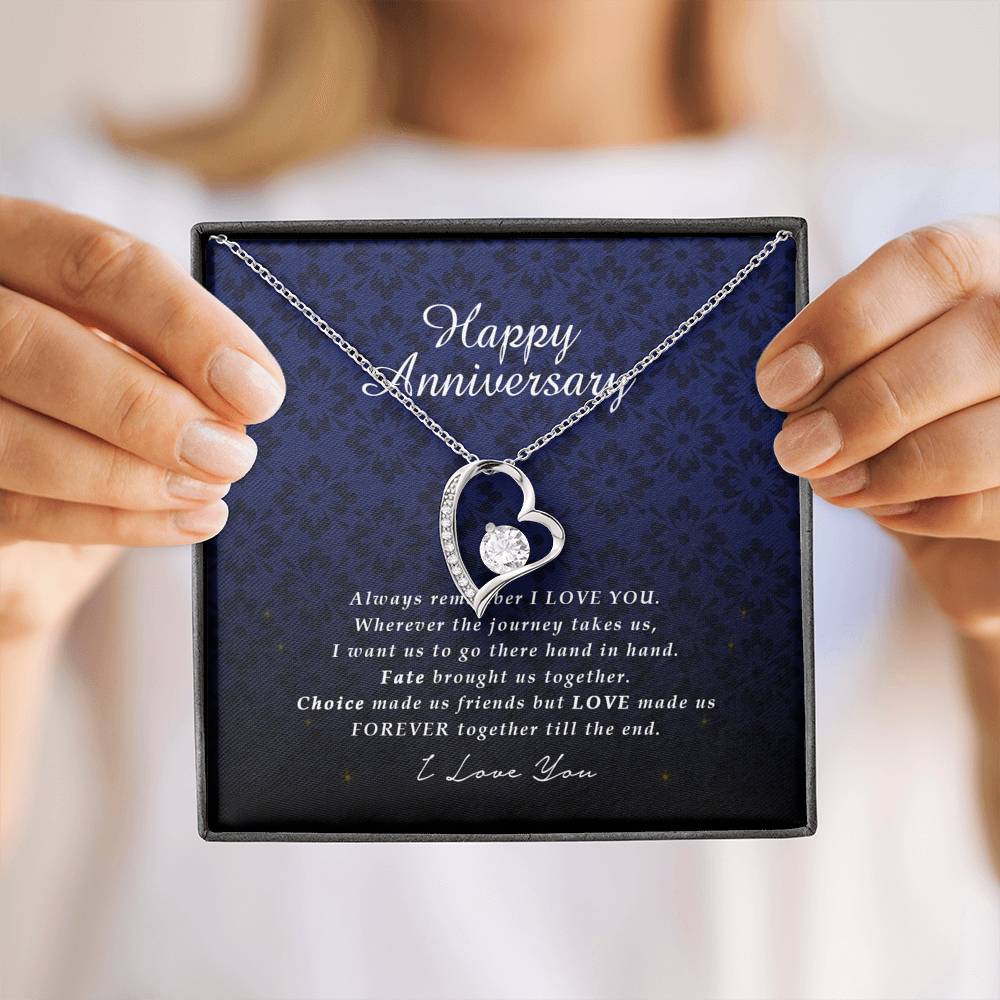 Forever Heart Necklace, Happy Anniversary
