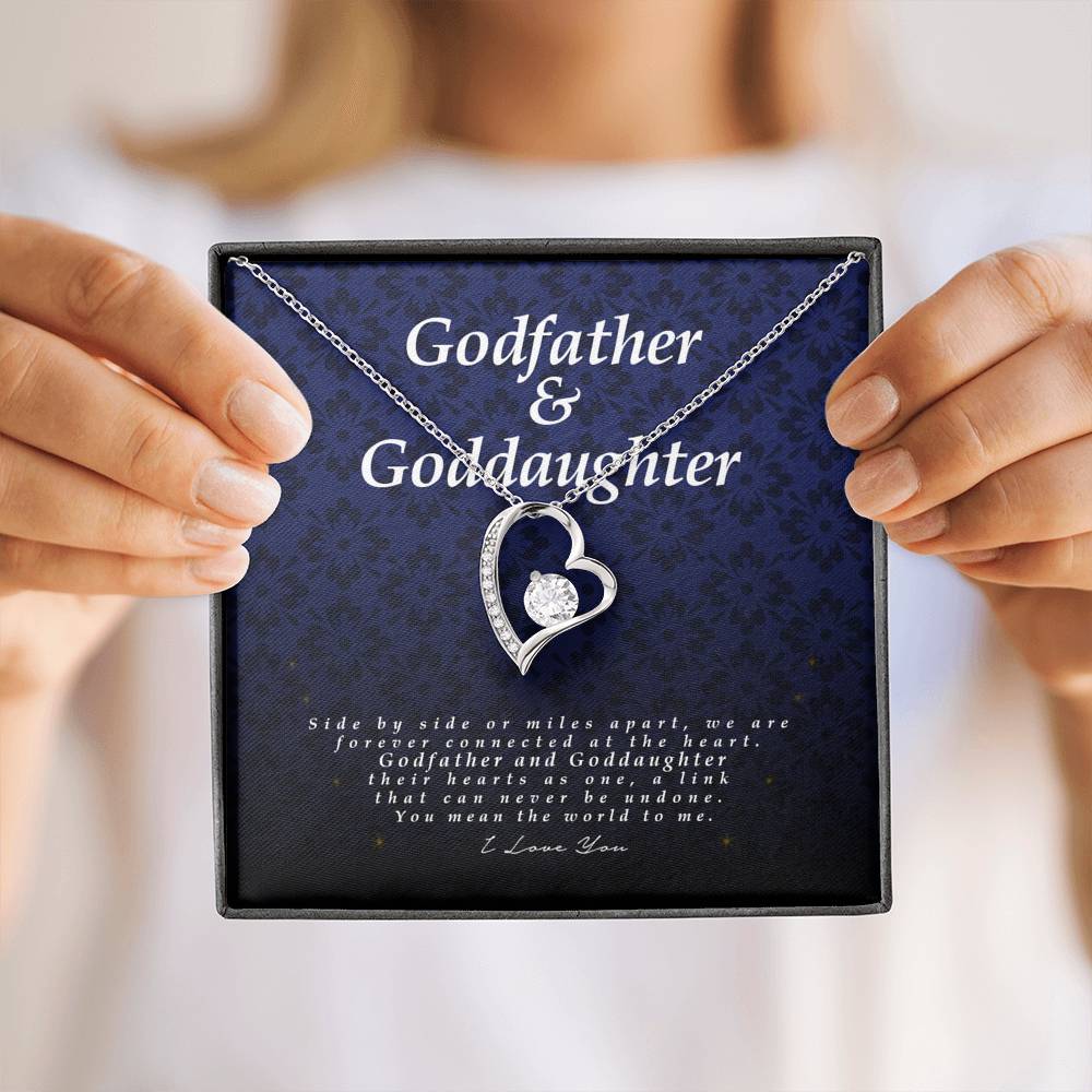 Godfather and Goddaughter Forever Heart Necklace