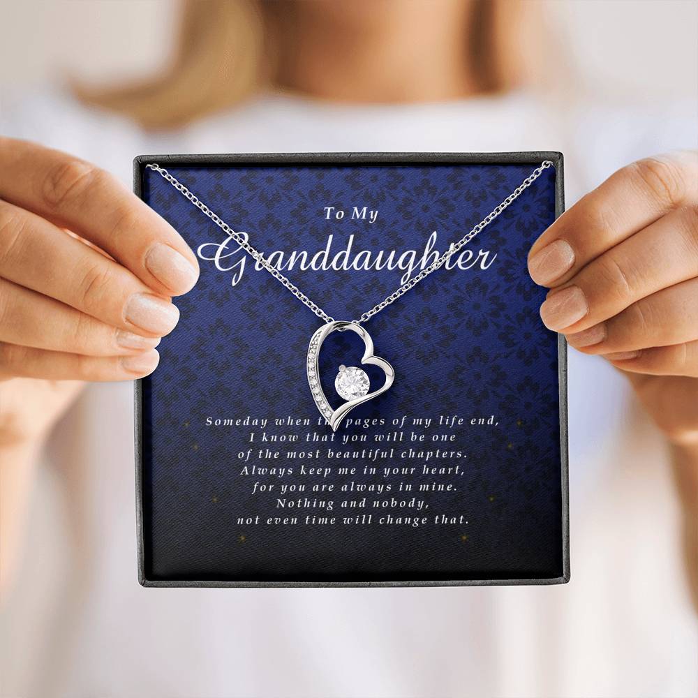 Forever Heart Necklace, Gift for Granddaughter from Grandma / Grandpa