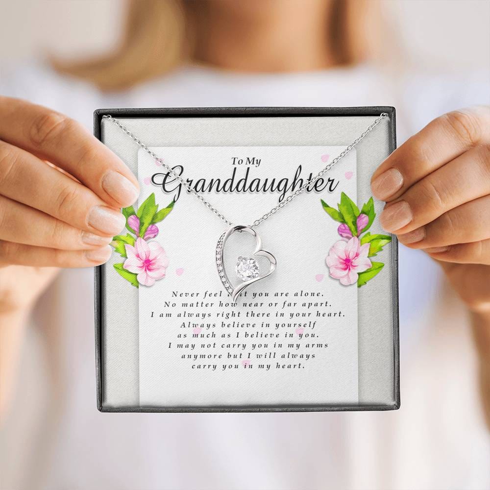 Forever Heart Necklace, Granddaughter Gift from Grandpa / Grandma